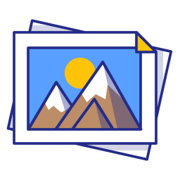 256x256 Gallery Icon Of Colored Outline Style