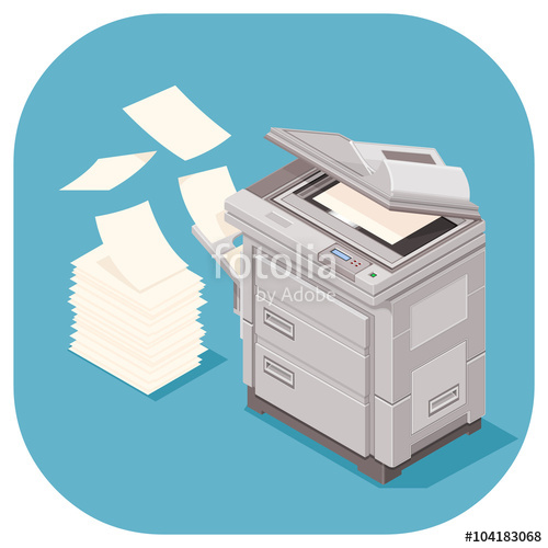 500x500 A Vector Illustration For Busy Paperwork Icon Photocopier Busy