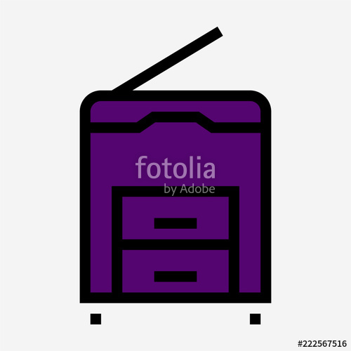 500x500 Coloured Outline Photocopy Machine Pixel Perfect Vector Icon