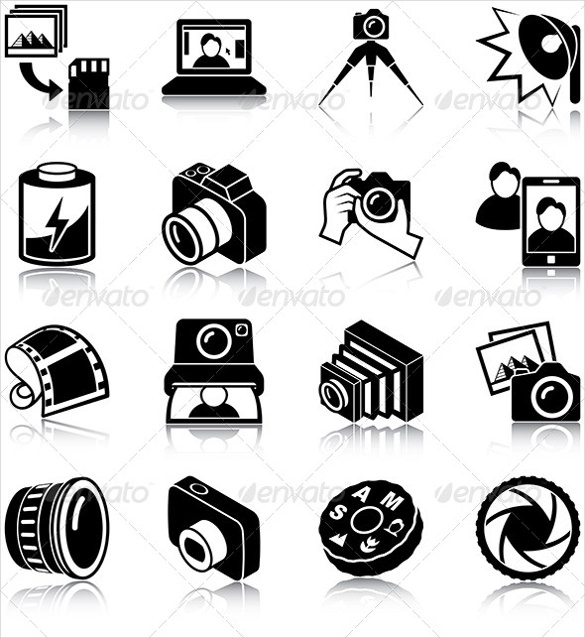 585x638 Photography Icons Free Vector Format Download