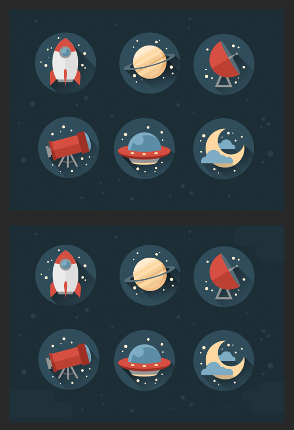 600x876 How To Create Stylish Flat Space Icons In Adobe Photoshop