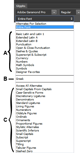 280x533 Glyphs Panel In Photoshop