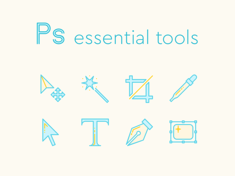 800x600 Essential Photoshop Tools Icons Icons Icon Design, Photoshop