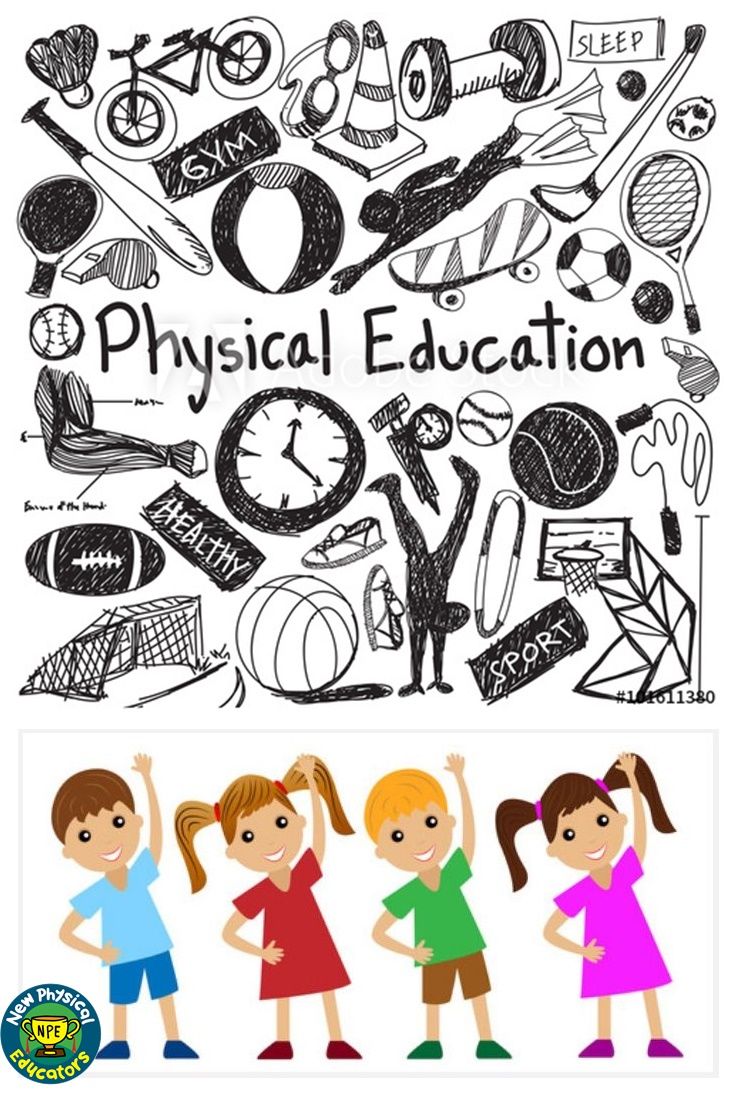 735x1104 Physical Education Exercise Gym Doodle Icon And Children Go