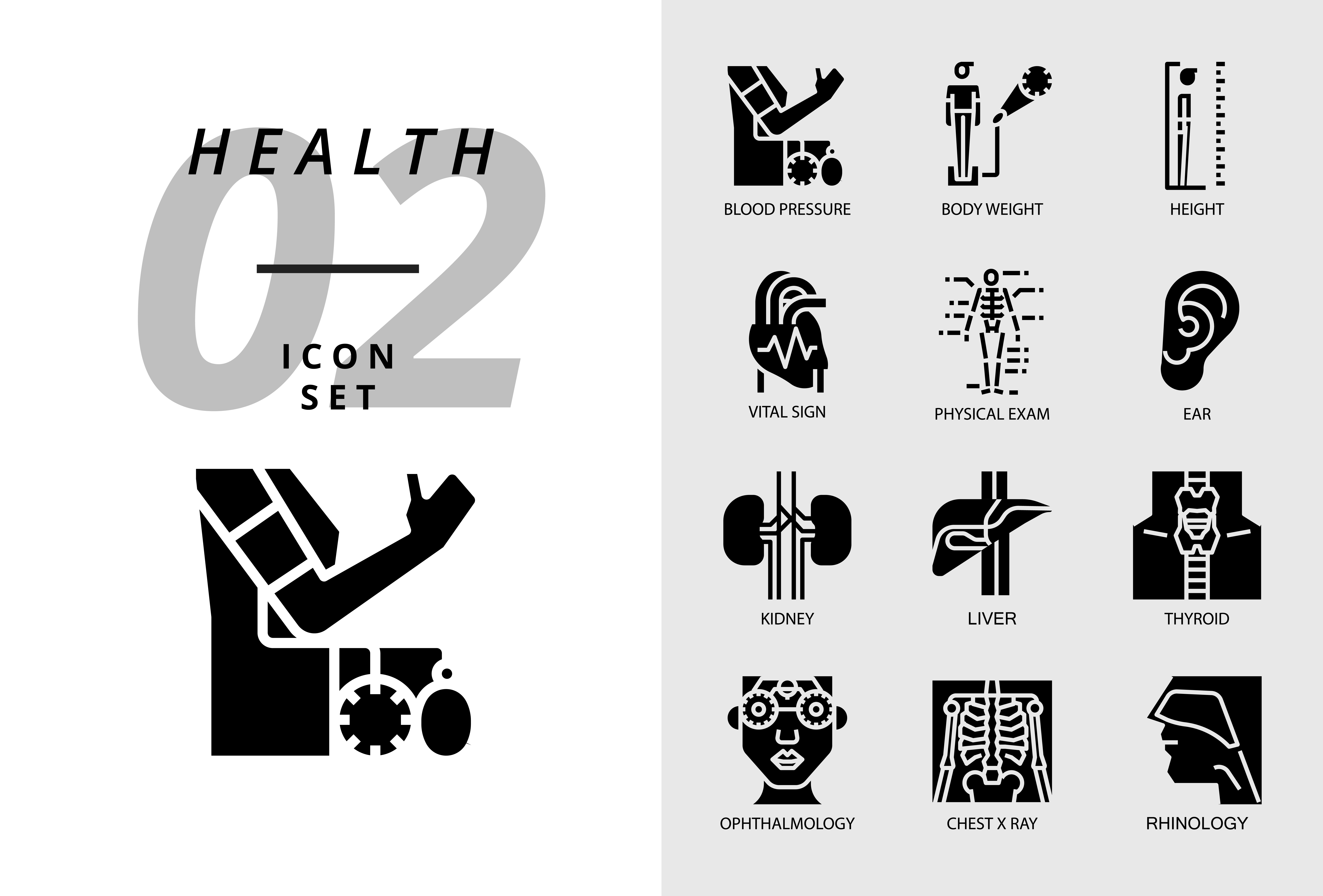7381x5000 Icon Pack For Health Hospital, Blood Pressure, Body Weight