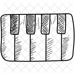 256x256 Piano Icon Of Doodle Style