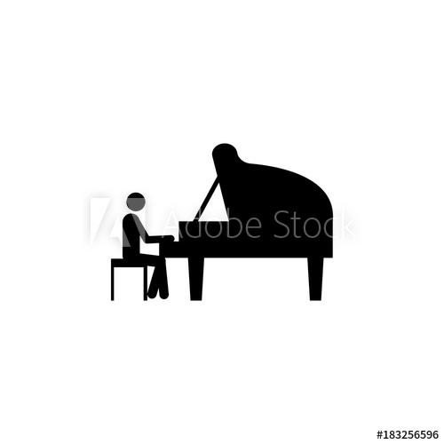 500x500 Man Playing Piano Icon Silhouette Of A Musician Icon Premium