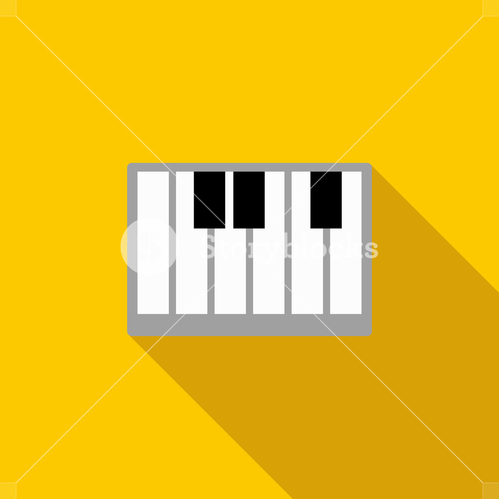 Piano Keys Icon In Flat Style On A Yellow Background Royalty Free 1000x1000 Piano Keys Icon In Flat Style On A Yellow Background Royalty Free