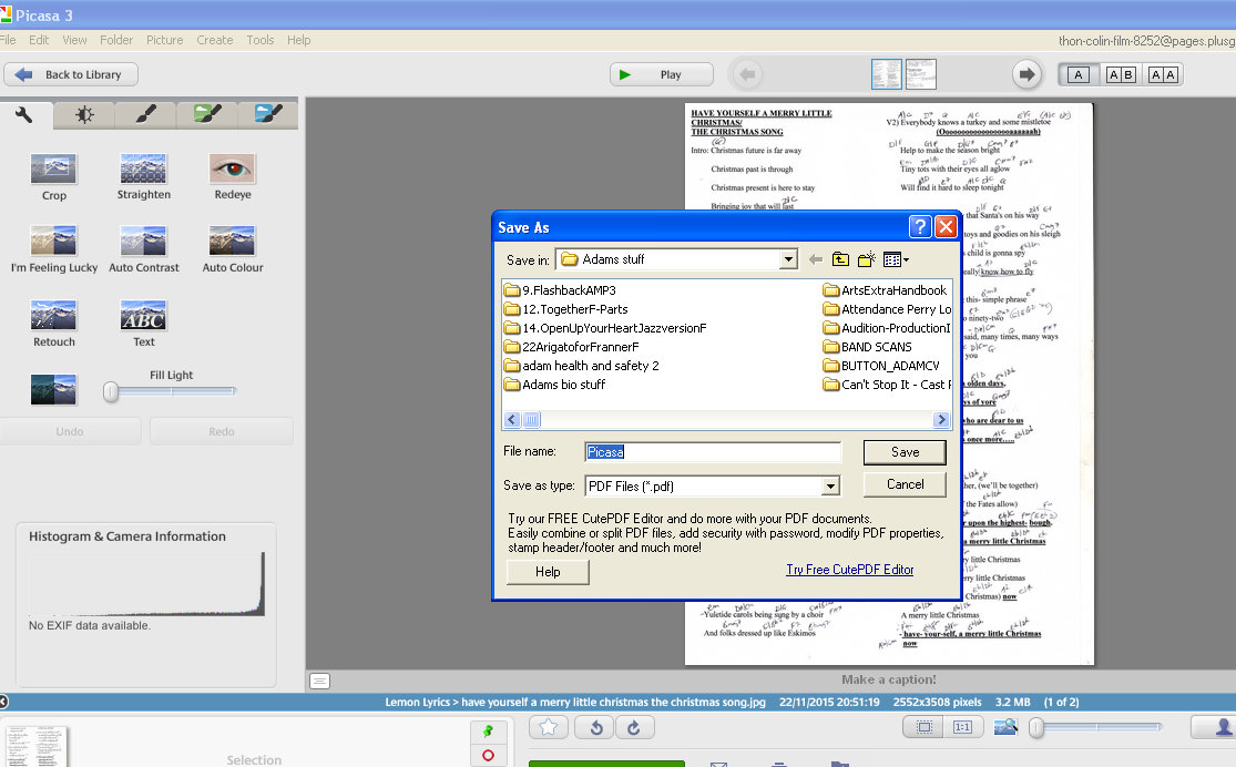 1115x692 Picasa Won't Print!