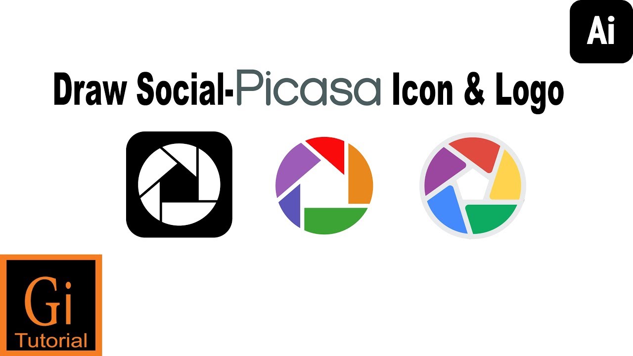1280x720 How To Draw Social Picasa Icon And Logo Using Adobe Illustrator