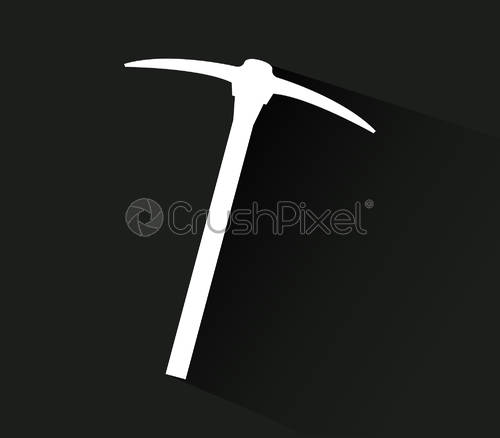 500x438 Pickaxe Icon, Stock Vector Crushpixel