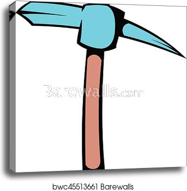 382x390 Pickaxe Icon, Icon Cartoon, Canvas Print Barewalls Posters