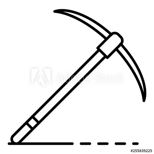 500x500 Pickaxe Icon Outline Pickaxe Vector Icon For Web Design Isolated