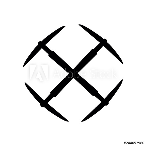 500x500 Pickaxe Icon Vector