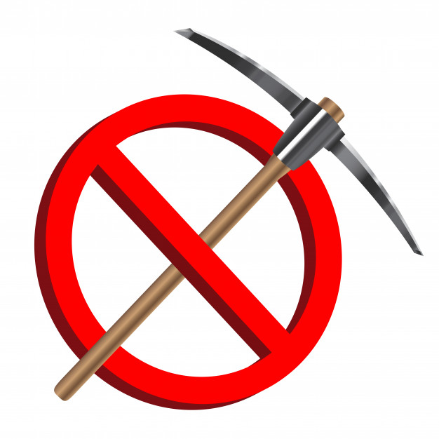 626x626 No Digging With Pickaxe Icon Prohibition Sign Vector Premium