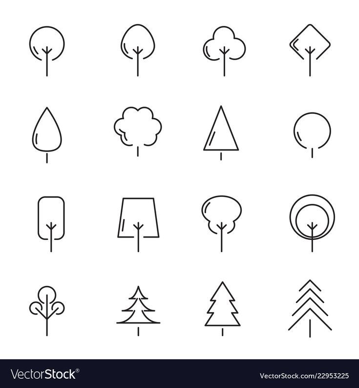 735x794 Tree And Plant Icon Set Sign And Symbol Concept Vector Image
