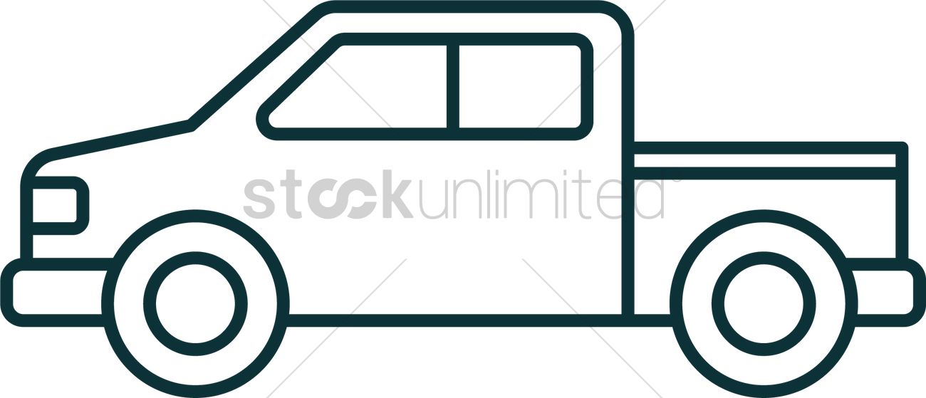 1300x559 Pickup Truck Icon Vector Image
