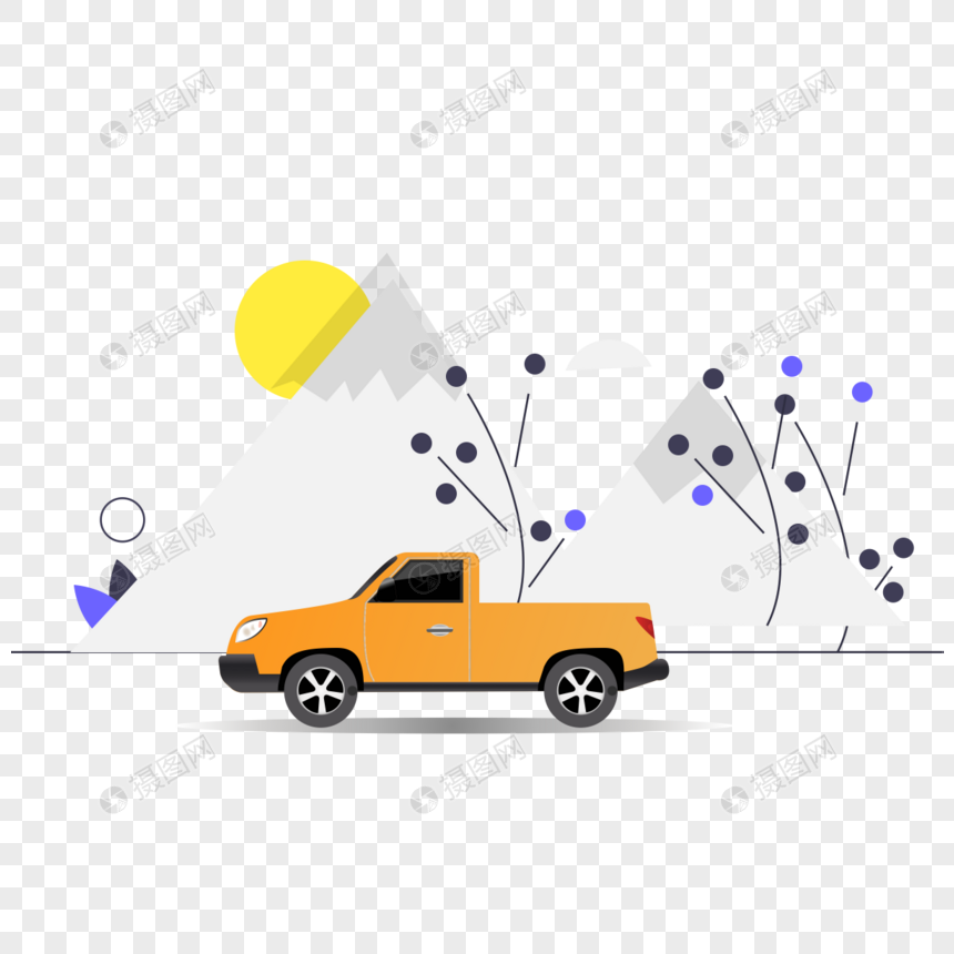 860x860 Pickup Truck Icon Free Vector Illustration Material Png