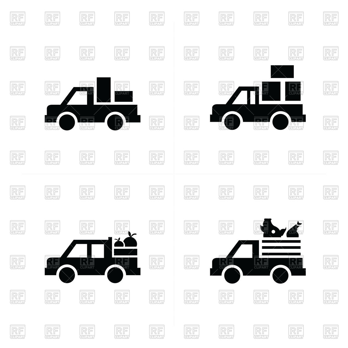 1200x1200 Pickup Truck And Transport Icons Vector Image Of Transportation