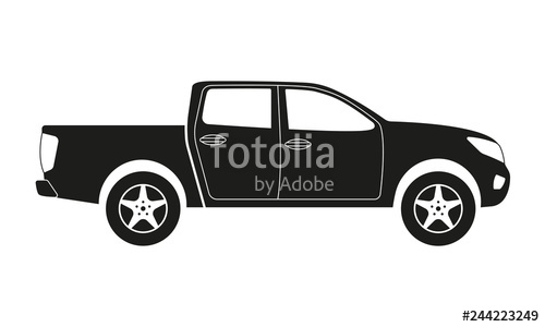 500x300 Pickup Truck Icon Side View Pick Up Car Or Vehicle Silhouette