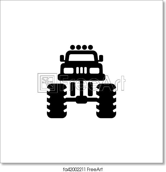 561x581 Free Art Print Of Monster Truck Icon Monster Truck Icon Front