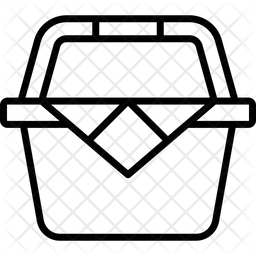 256x256 Picnic Basket Icon Of Line Style