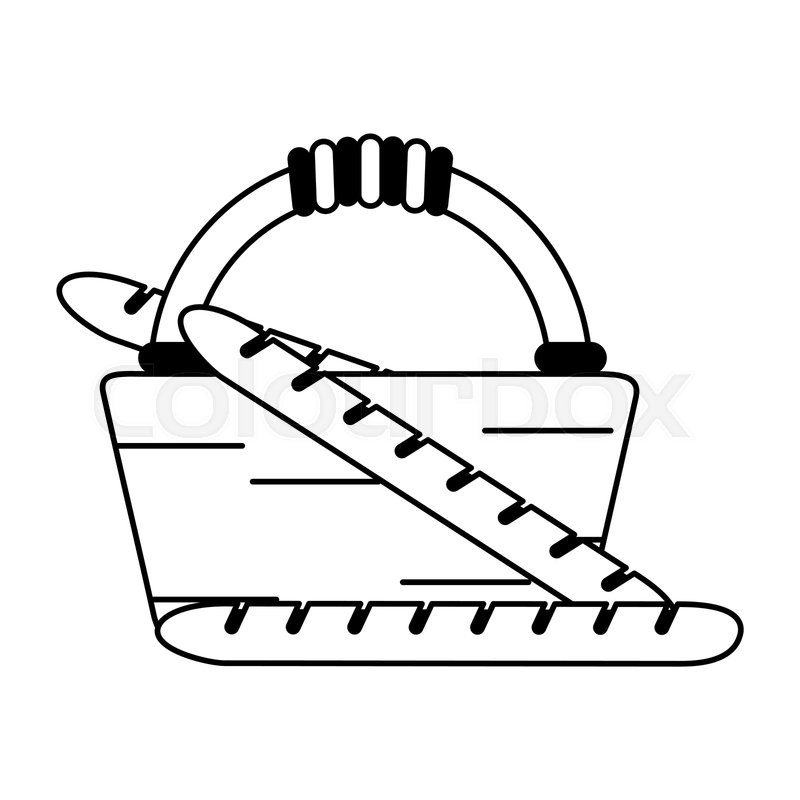 800x800 Picnic Basket With Baguettes Icon Stock Vector Colourbox