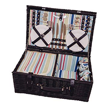 355x355 Icon Chef Willow Picnic Basket Set With Insulated Cooler Bag