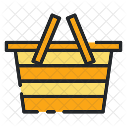 256x256 Picnic Basket Icon Of Colored Outline Style