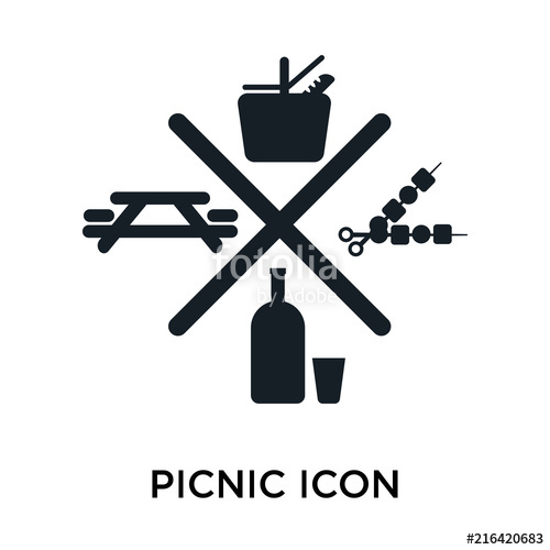 500x500 Picnic Icon On White Background Modern Icons Vector Illustration
