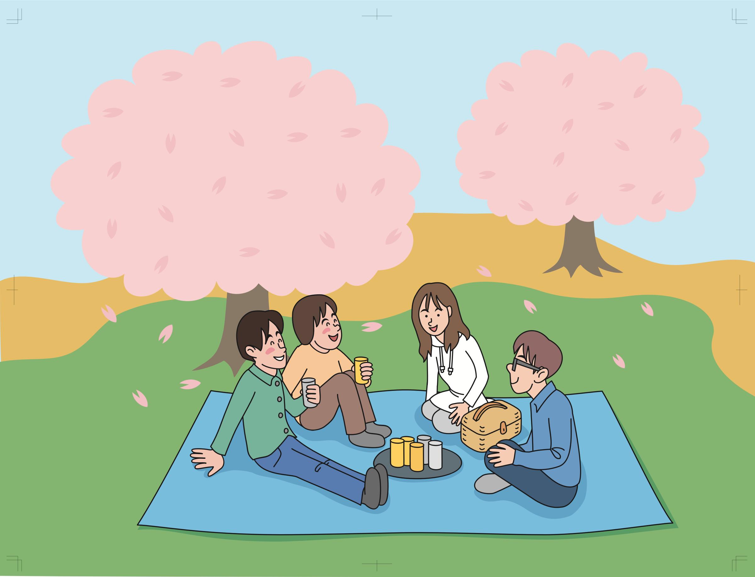 2400x1835 Cherry Blossom Picnic Icons Png