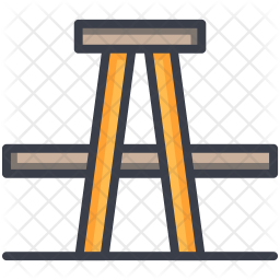256x256 Picnic Table Icon Of Colored Outline Style