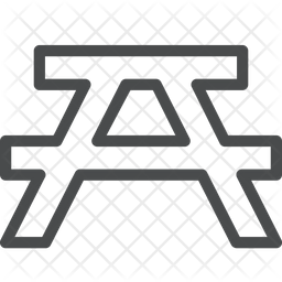 256x256 Picnic Table Icon Of Line Style