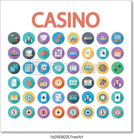 561x581 Free Art Print Of Casino Icon Casino Icons Set Flat Vector