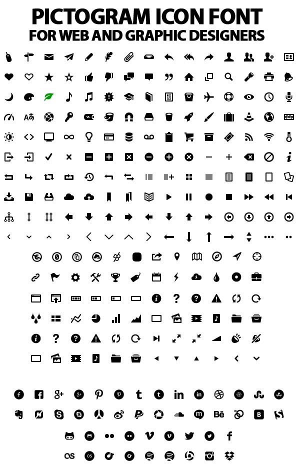 600x942 Pictogram Icon Font For Web And Graphic Designers Fonts