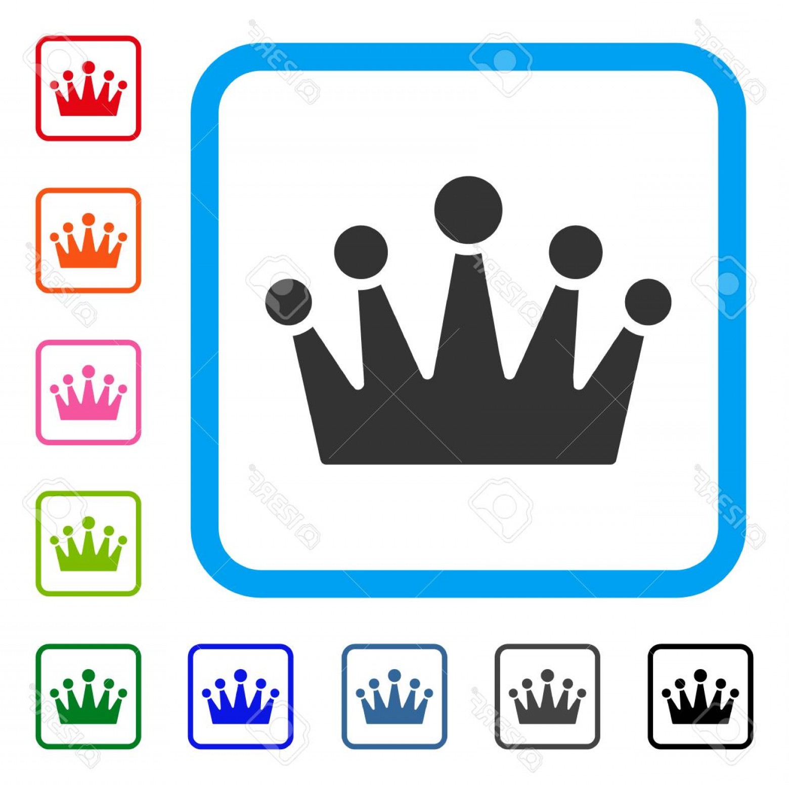 1560x1552 Photostock Vector Crown Icon Flat Gray Pictogram Symbol Inside