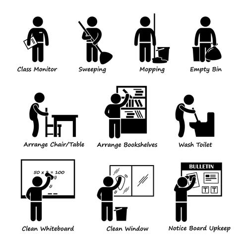 490x490 Classroom Student Duty Roster Stick Figure Pictogram Icon Clipart