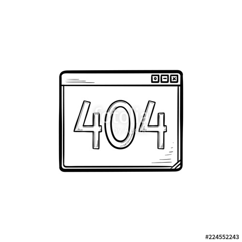 500x500 Browser Window With Inscription Error Hand Drawn Outline
