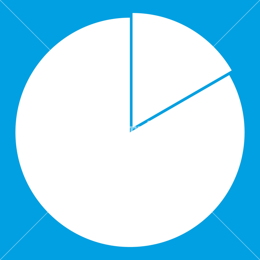 1000x1000 Business Pie Chart Icon White Isolated On Blue Background
