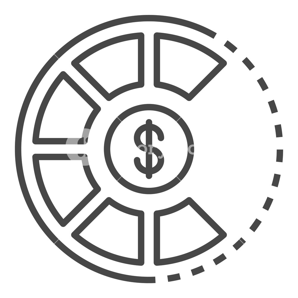 1000x1000 Money Pie Graph Icon Outline Money Pie Graph Vector Icon For Web