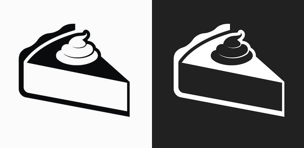 600x292 Pie Icon On Black And White Vector Backgrounds Art Print