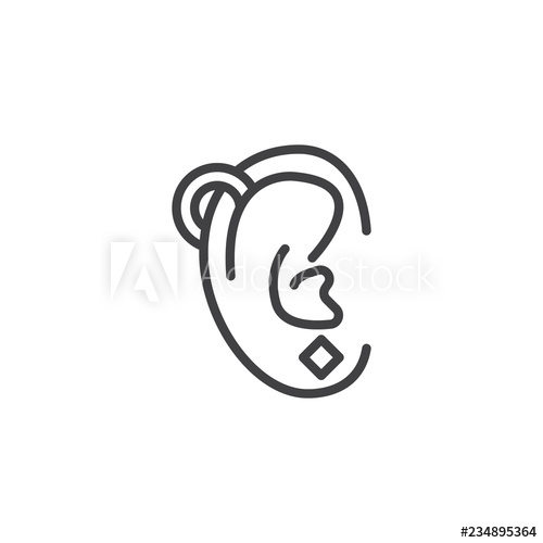 500x500 Ear Piercing Outline Icon Linear Style Sign For Mobile Concept