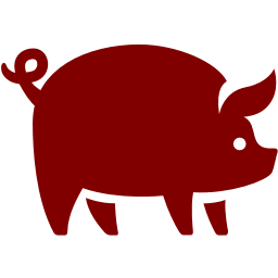 256x256 Free Maroon Pig Icon