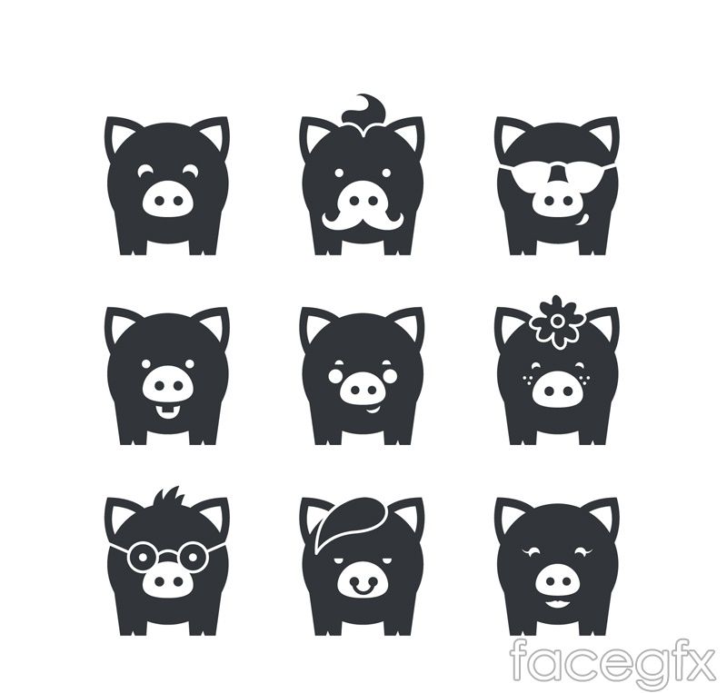 800x763 Black Pig Icon Vector Art, Design, Fonts And Logos Pig