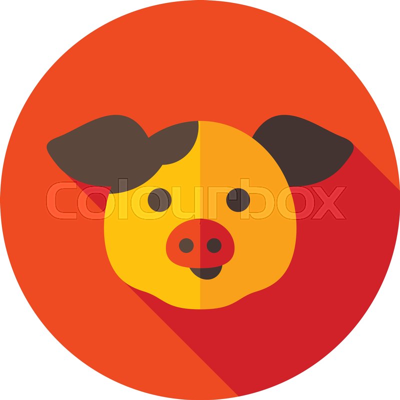 800x800 Pig Icon Animal Head Farm Sign Stock Vector Colourbox