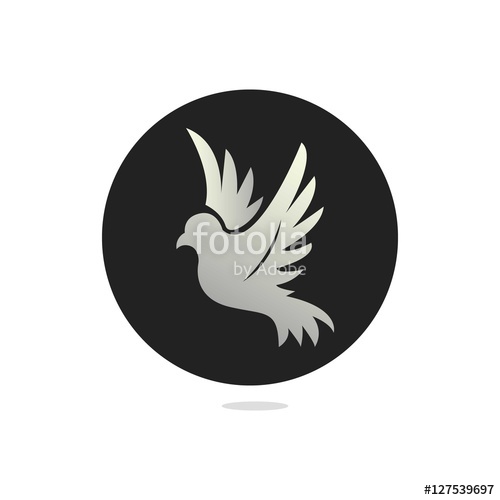 500x500 Silver Bird Or Pigeon Icon Or Logo Stock Image And Royalty Free