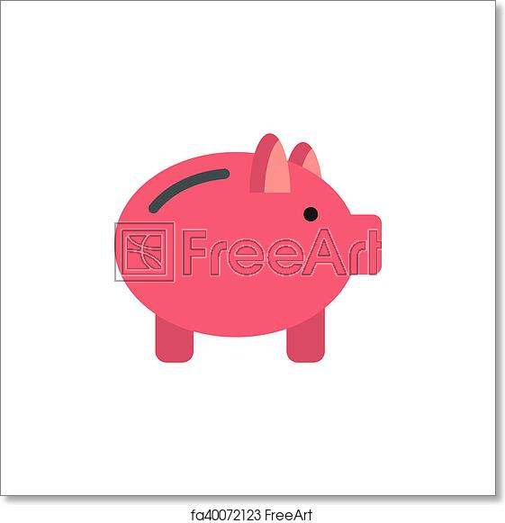 Free Art Print Of Pink Piggy Bank Icon, Flat Style Icon In Flat 561x581 Free Art Print Of Pink Piggy Bank Icon, Flat Style Icon In Flat