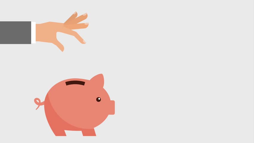Putting Money Into Piggy Bank Icons 852x480 Putting Money Into Piggy Bank Icons