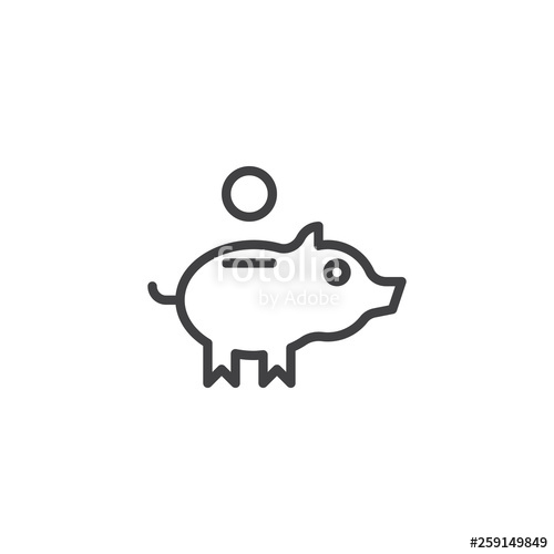 Piggy Bank And Coin Line Icon Linear Style Sign For Mobile 500x500 Piggy Bank And Coin Line Icon Linear Style Sign For Mobile