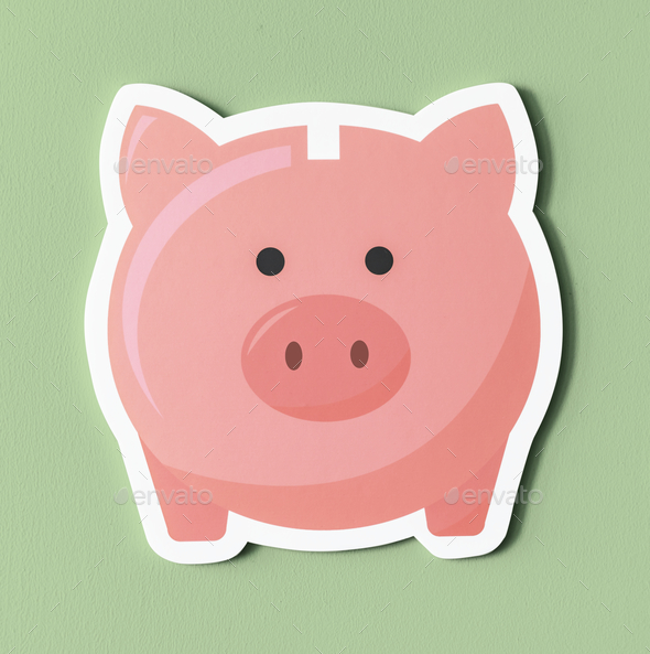 Pink Piggy Bank Savings Icon Stock Photo 590x593 Pink Piggy Bank Savings Icon Stock Photo